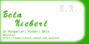bela nieberl business card